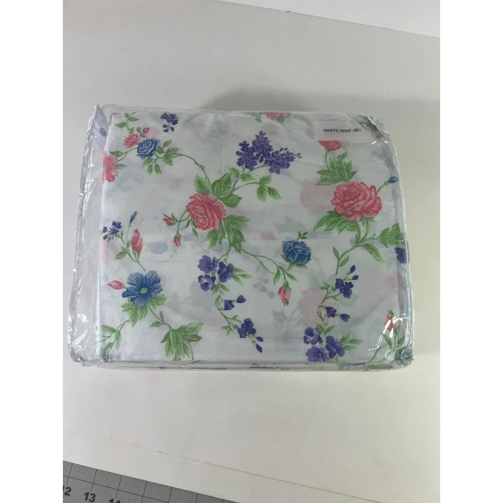 The Vermont Country‎ Store Ella Simone Pastel Garden Sheet Set Queen Floral HTF